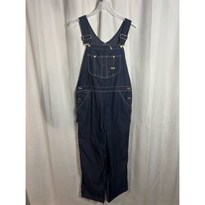 Vintage Toughskins Men's Blue Denim Overalls Size 38 Adjustable Straps